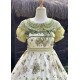 Mademoiselle Pearl Four Leaf Clover and Lime Blouse Apron Overdress JSK and Ops(Reservation/2 Colours/Full Payment Without Shipping)